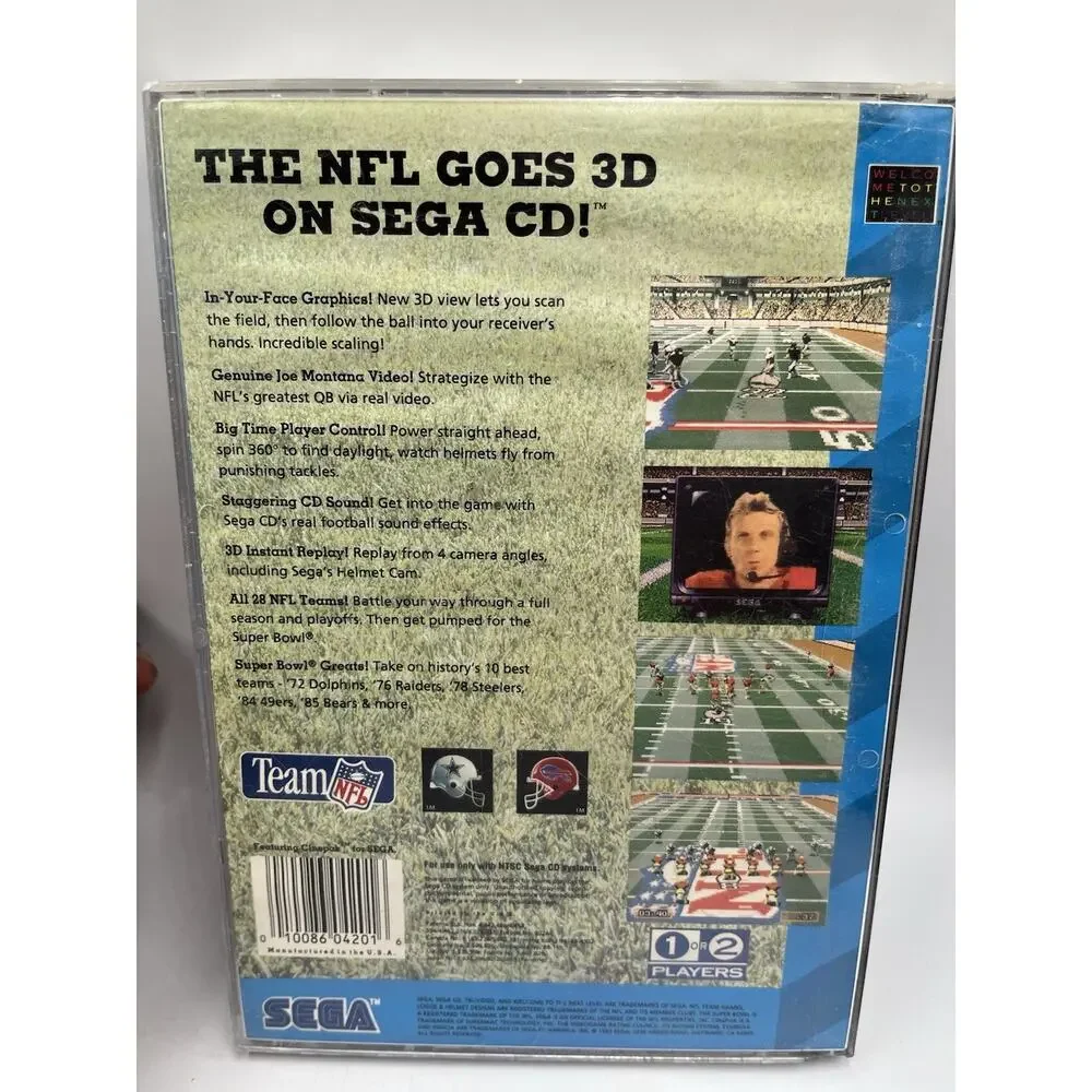 1993 Joe Montana's NFL Football Sega CD Game Disc No Cover & Instruction Manual